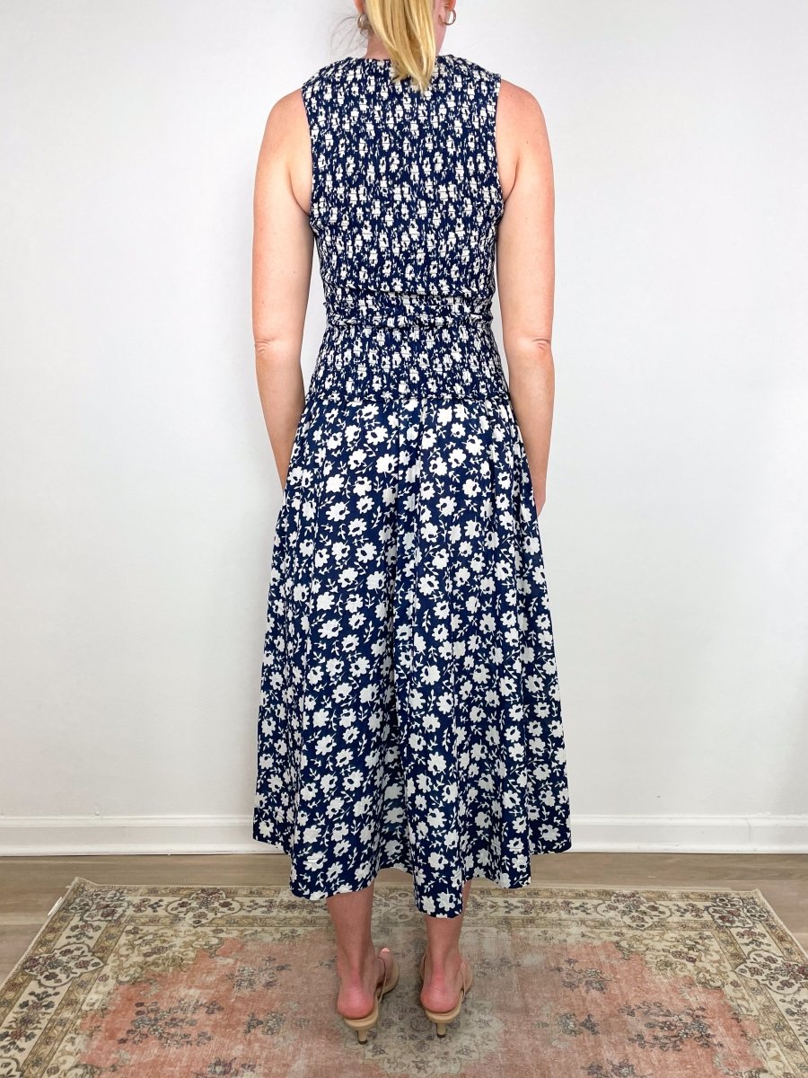 Siempre Tank Maxi Dress in Navy Floral Stamp exclusive at The Shoe The Shoe Hive Siempre Tank Maxi Dress in Navy Floral Stamp exclusive at The Shoe The Shoe Hive