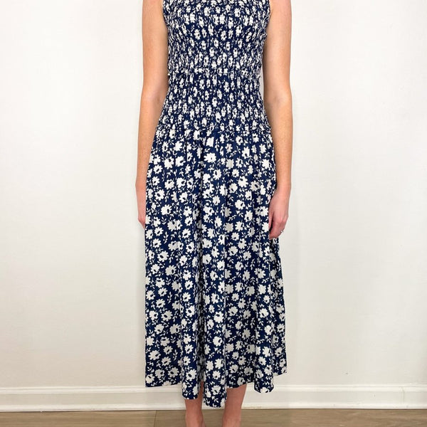 Siempre Tank Maxi Dress in Navy Floral Stamp exclusive at The Shoe – The  Shoe Hive