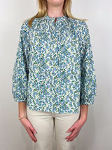 Sienna Top in Blue/Green Vigers' Vine Liberty Fabric - The Shoe Hive