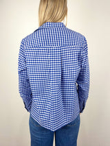 Silvio Untuckable Button - Up Shirt in Blue Check - The Shoe Hive