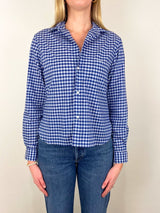 Silvio Untuckable Button - Up Shirt in Blue Check - The Shoe Hive