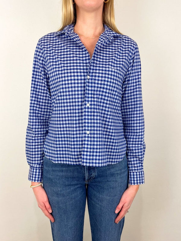 untuckable dress shirts Silvio Untuckable Button-Up Shirt in Blue Check exclusive at The Shoe – The  Shoe Hive