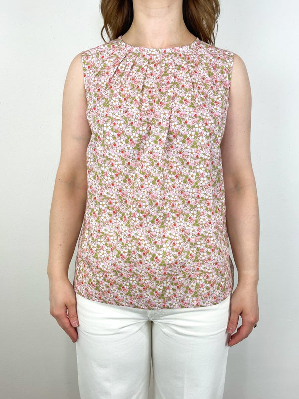 Sleeveless Lisette Top in Pink/Green - The Shoe Hive