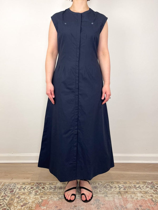 Sleeveless Seamed Maxi in Navy - The Shoe Hive