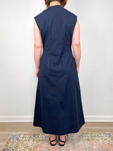 Sleeveless Seamed Maxi in Navy - The Shoe Hive