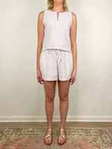 Sleeveless Zip Top in Bark Stripe - The Shoe Hive
