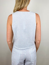 Sleeveless Zip Top in Capri Stripe - The Shoe Hive