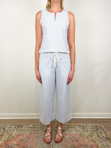 Sleeveless Zip Top in Capri Stripe - The Shoe Hive