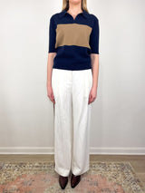 Slightly Oversized Polo in Blueberry/Ermine - The Shoe Hive