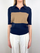 Slightly Oversized Polo in Blueberry/Ermine - The Shoe Hive
