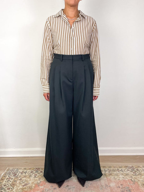 Slim Fit Button Down in Dijon/Talc Stripe - The Shoe Hive