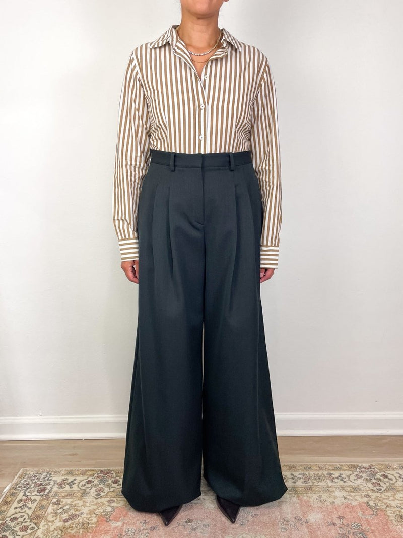 Slim Fit Button Down in Dijon/Talc Stripe - The Shoe Hive