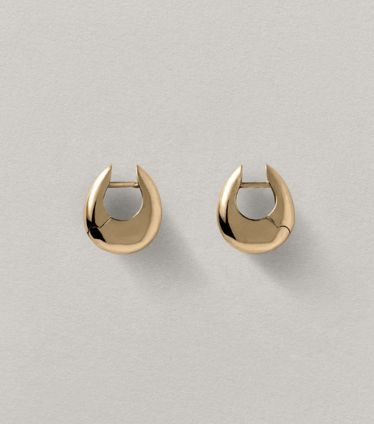 Slopping Hinge Hoops Small in Gold - The Shoe Hive
