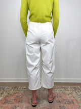 Slouchy BF Trouser in Ivory - The Shoe Hive
