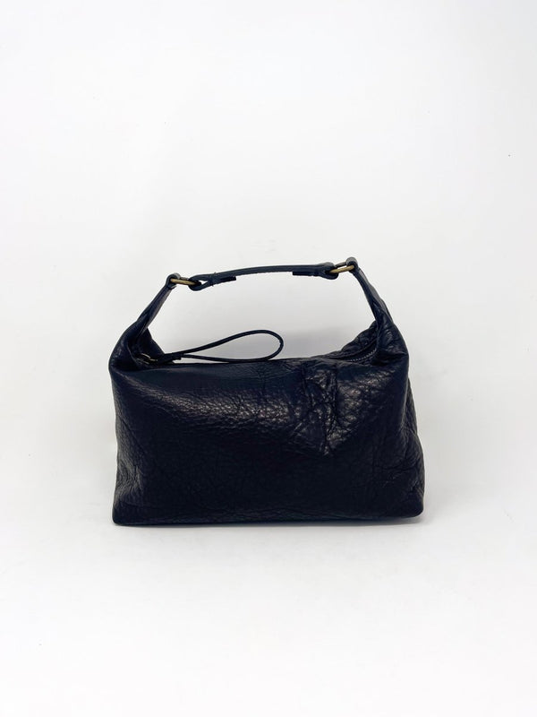Small Maurice Hobo Heritage Broken In Leather in Black - The Shoe Hive