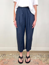 Spa Pleat Pant in Navy - The Shoe Hive