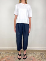 Spa Pleat Pant in Navy - The Shoe Hive