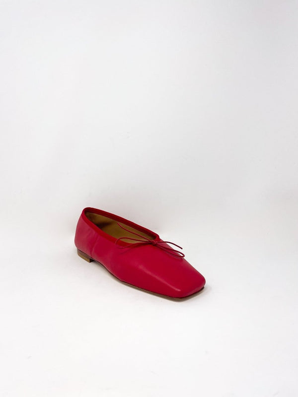 Square Toe Ballerina in Poppy - The Shoe Hive