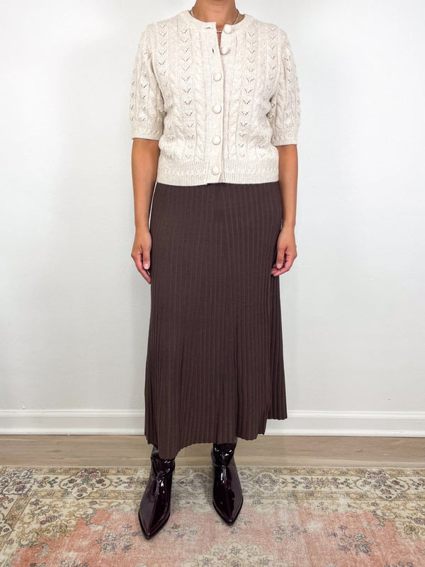 S/S Cardigan Sweater in Oat - The Shoe Hive