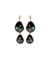 Stacked Stone Earrings in Black Agate - The Shoe Hive