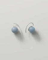 Stone Sphere Drop Earrings in Silver/Angelite - The Shoe Hive