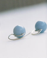 Stone Sphere Drop Earrings in Silver/Angelite - The Shoe Hive