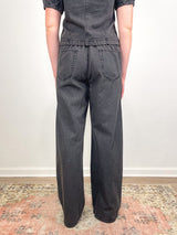 Straight Leg Drawcord Pant in Grey Denim - The Shoe Hive