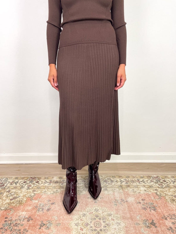 Straight Rib Skirt in Mink - The Shoe Hive