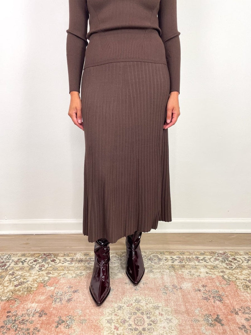 Straight Rib Skirt in Mink - The Shoe Hive