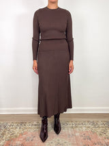 Straight Rib Skirt in Mink - The Shoe Hive