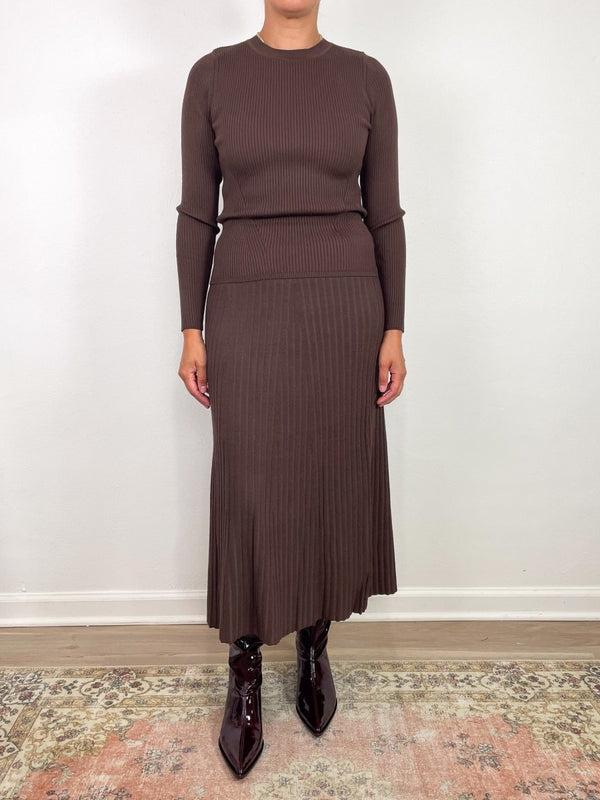 Straight Rib Skirt in Mink - The Shoe Hive