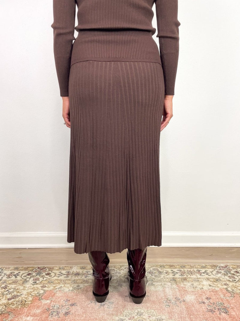 Straight Rib Skirt in Mink - The Shoe Hive