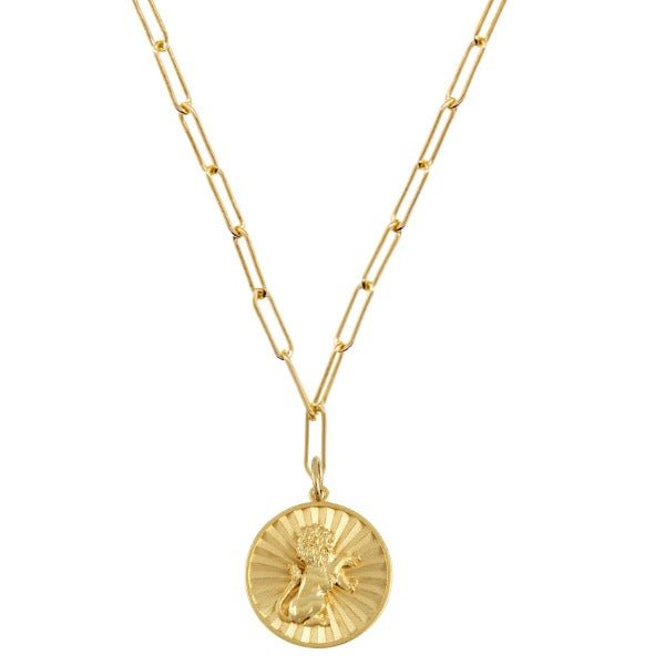 Strength Lion Coin Necklace in Gold - The Shoe Hive