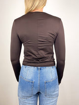 Stretch Lightweight Tech Knit Crewneck Pullover in Hickory Brown - The Shoe Hive