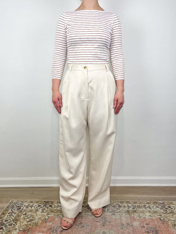 Striped 3/4 Sleeve Boatneck in Teak Stripe - The Shoe Hive