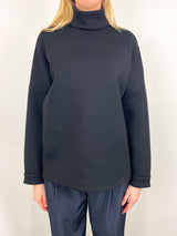 Structured Viscose Neck Dolman Sleeve Top in Black - The Shoe Hive