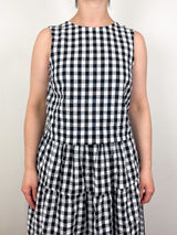 Studio Boxy Top in Black/White Check - The Shoe Hive