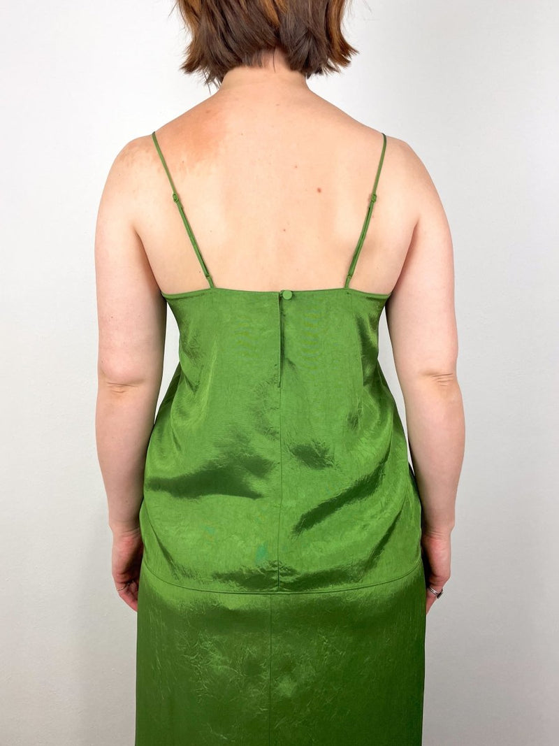 Summer Acetate Crinkle Cami in Chartreuse - The Shoe Hive
