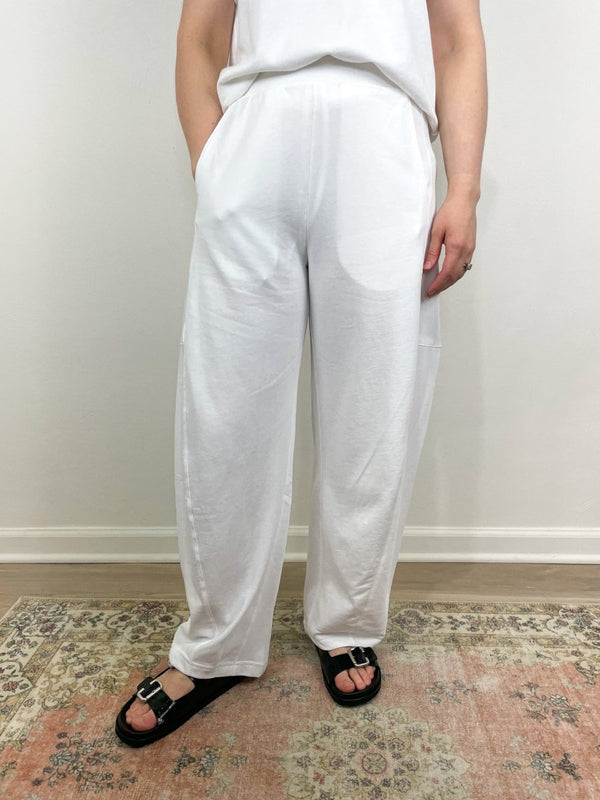 Summer Sweatshirting Winslow Pant in White - The Shoe Hive