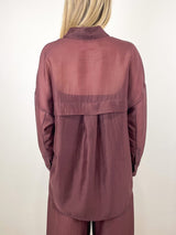 Summer Voile Oversized Shirt in Brown - The Shoe Hive