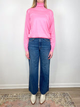 Super Fine Gauge Perfect Mens T - neck Pullover in Bubble Gum Pink - The Shoe Hive