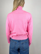 Super Fine Gauge Perfect Mens T - neck Pullover in Bubble Gum Pink - The Shoe Hive