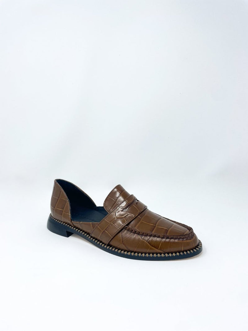 Tash in Hickory Embossed Croc - The Shoe Hive