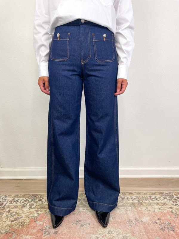 Taylor High Rise Wide Leg in Indigo Rinse - The Shoe Hive