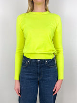 TBD Kit Crewneck Sweater in Neon Yellow Cashmere - The Shoe Hive