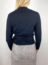 TBD Mika Wrap Sweater in Black Cashmere - The Shoe Hive