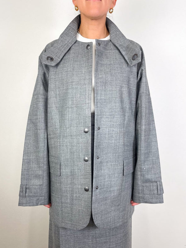 Techy Bonded Wool Olivier Blazer in Grey - The Shoe Hive