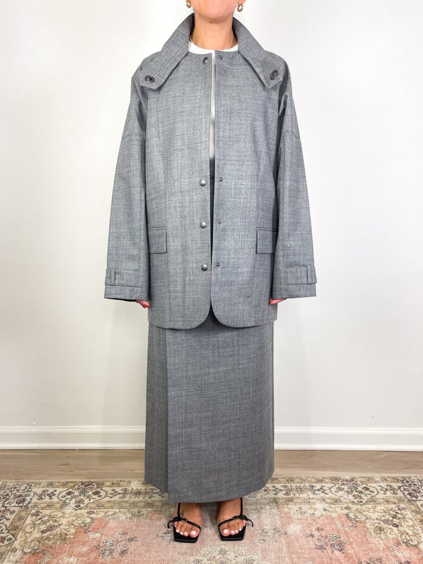 Techy Bonded Wool Olivier Blazer in Grey - The Shoe Hive