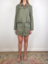 Techy Twill Pull On Mini Skirt in Dark Hazelnut - The Shoe Hive