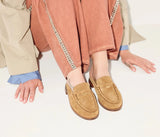 Temi in Chestnut Suede with Hardware - The Shoe Hive